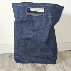 Prison Inmate Made Bag Blue Denim Tote Packable Heavy Duty Vintage 80s WA OR